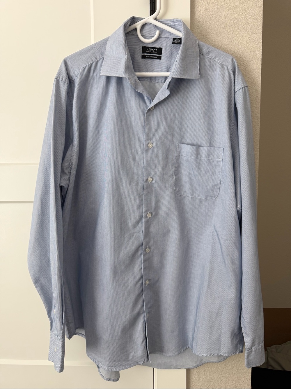 Alfani Men's Light Blue Button-Down Dress Shirt size XL dress shirt